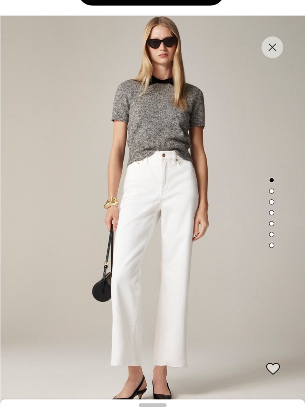 J. Crew White Slim-Wide Straight Ankle Jeans with Frayed Hem Size 27